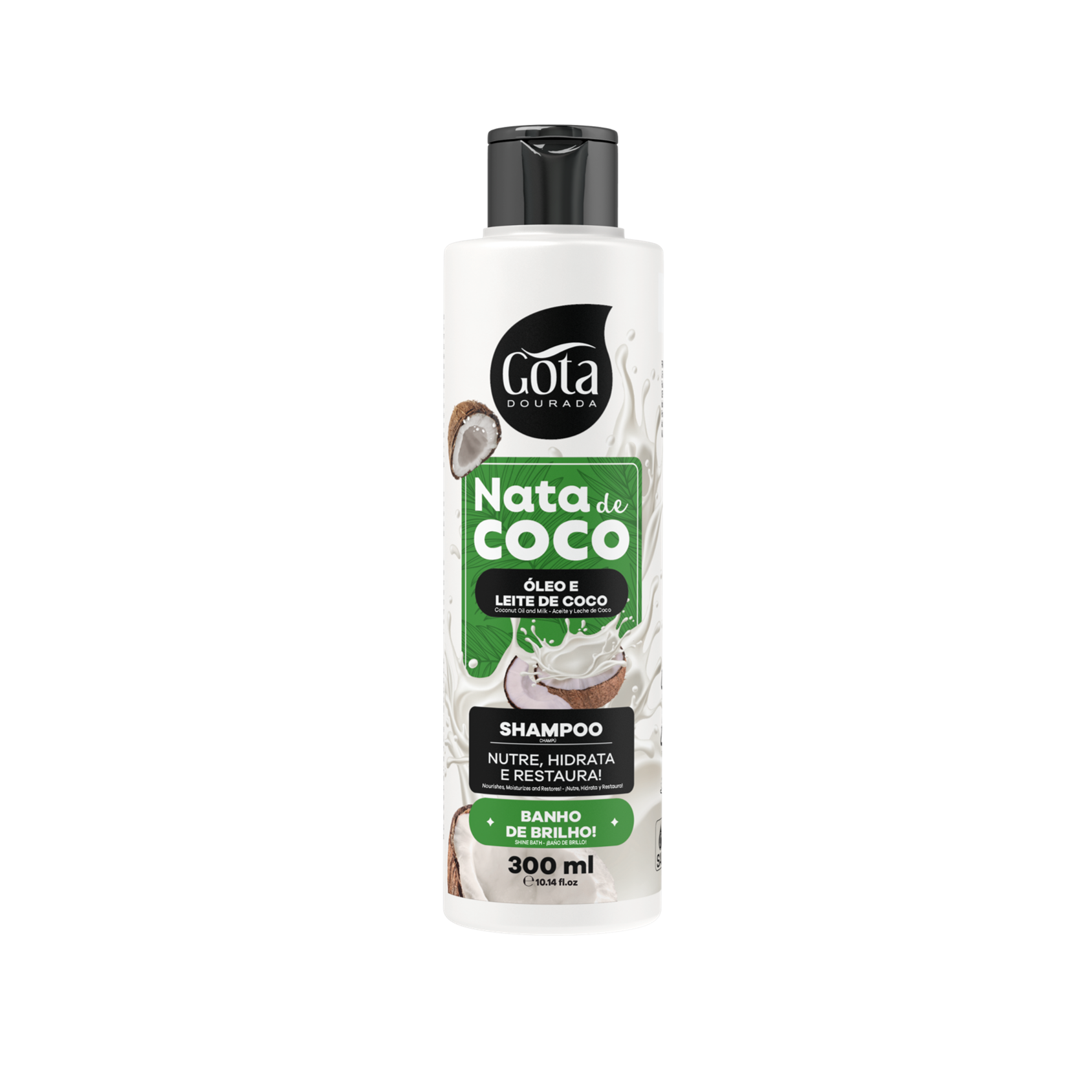 Nata de Coco Shampoo, Gota Dourada, 300ml