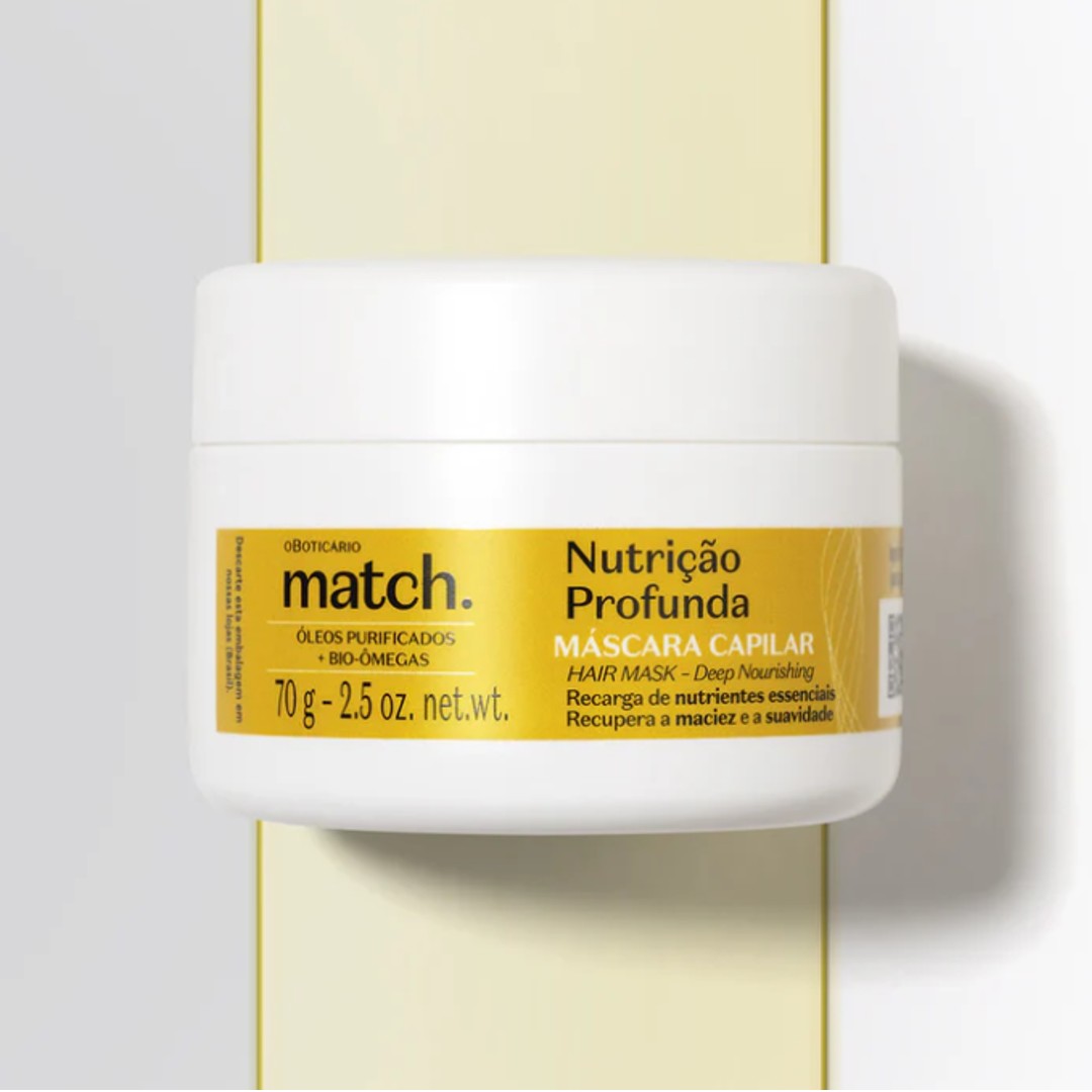 Match Nutricao Profunda Mascara, Haaremask, Boticario 70g