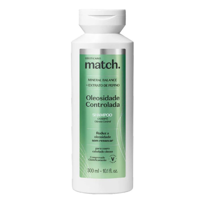 Shampoo Match Oleosidade Controlada, SH para cabelos oleosos, Boticário 300ml