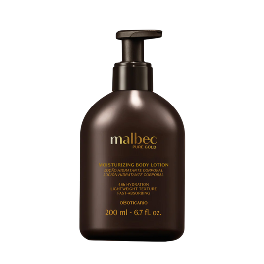Malbec Pure Gold Locao Hidratante Corporal, Körpercreme, Boticário 200ml