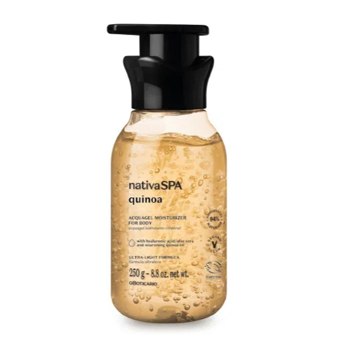 NSPA Acquagel Corporal Quinoa, gel hidratante ameixa, Boticário, 250g