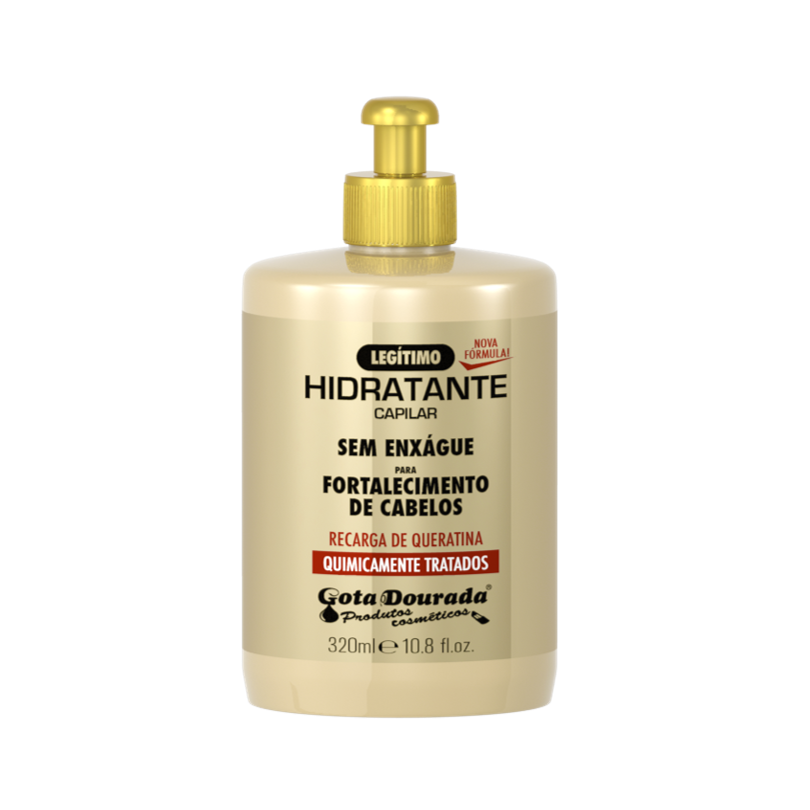 Recarga de Queratina Creme Pentear, Kämmcreme, Gota Dourada, 320ml