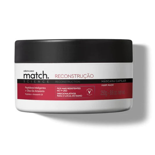 Match Mascara Reconstrucap, Haarmaske, Boticário, 250g