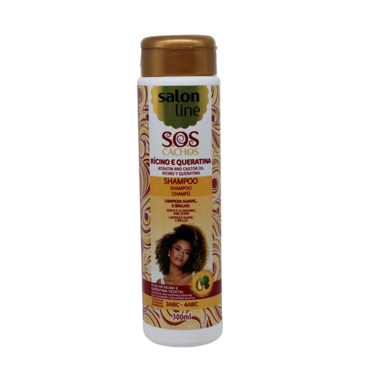 SOS Cachos Ricino Shampoo, Salon Line, 300ml