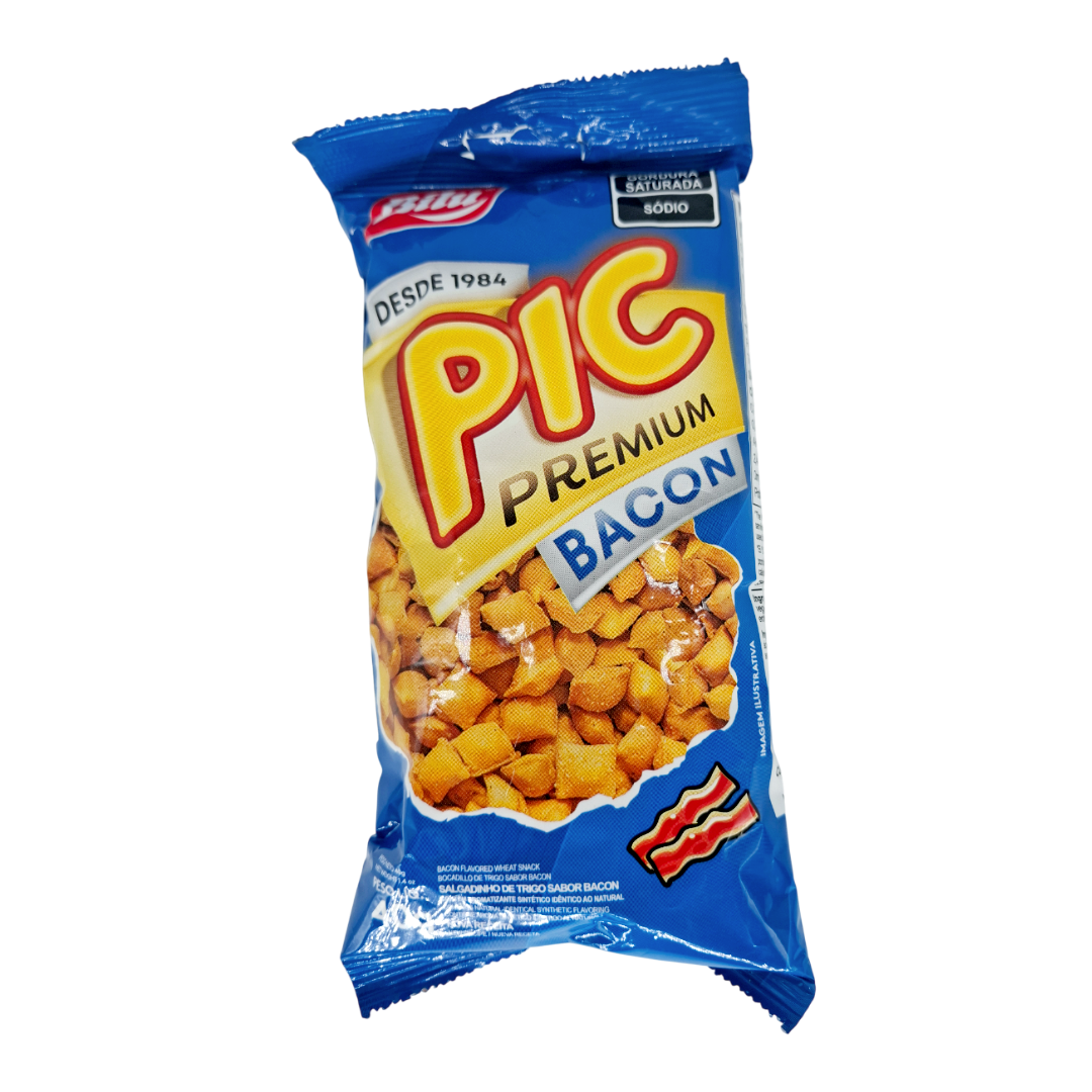 Salgadinho de Trigo sabor Bacon, Weizensnack mit Speckgeschmack, Bilu 40g