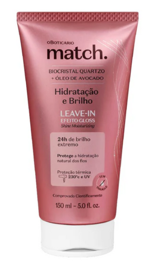 Match Leave-in Efeito Gloss Hid e Brilho, Haarcreme, Boticário, 150ml