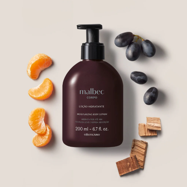 Malbec Locao Hidratante Corporal, Körpercreme, Boticário 200ml