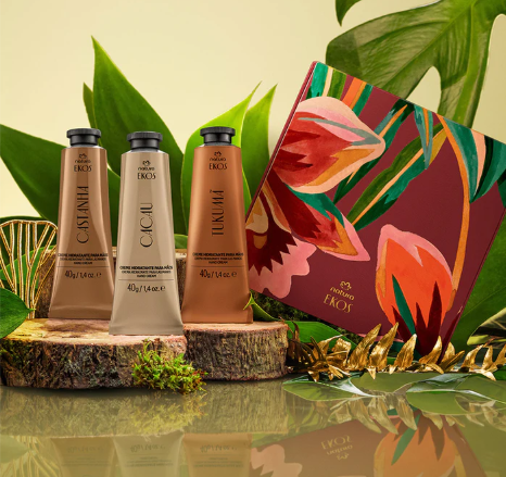 Ekos Kit Creme Maos Cacau, Handcremeset, Natura, 3x40g