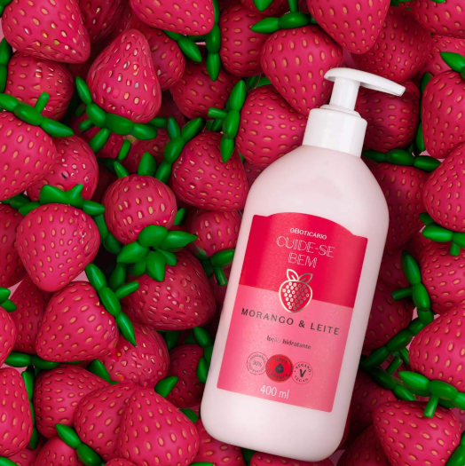 CSB Locao Morango e Leite, Körpercreme, Boticário 400ml