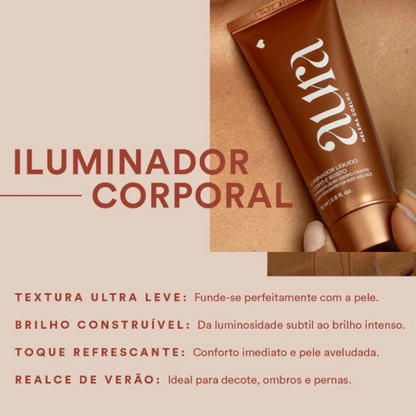 Iluminador Liquido Corpo e Rosto Aura, Körpercreme, Boticario 75ml