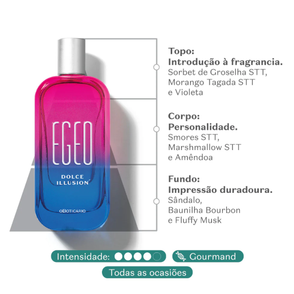 Egeo Dolce Illusion Eau de Toilette, Boticario, 90ml