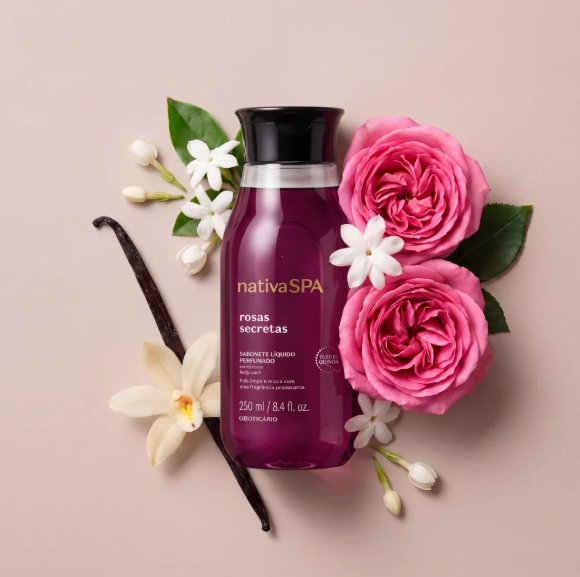 NSPA Rosas Secretas Sabonete Líquido, Seife, Boticário 250ml