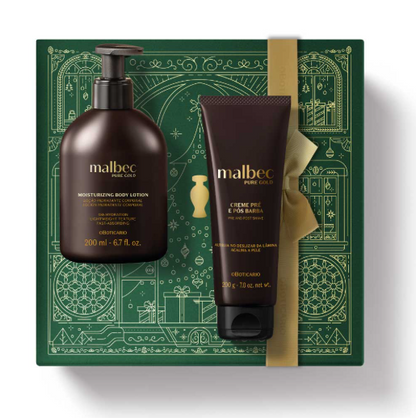Malbec Pure Gold pre e pós Barba, Pre- und Aftershave-Creme, Boticário 200g
