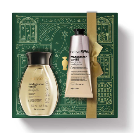 Kit NSPA Baunilha Oleo e creme maos, Set Vanille Körperöl und Handcreme, Boticario