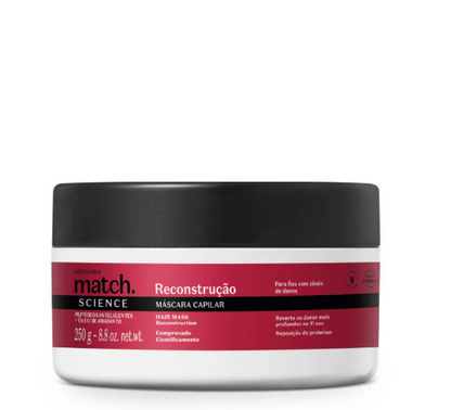 Match Mascara Reconstrucao, Haarmaske, Boticário, 250g