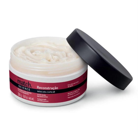 Match Mascara Reconstrucao, Haarmaske, Boticário, 250g