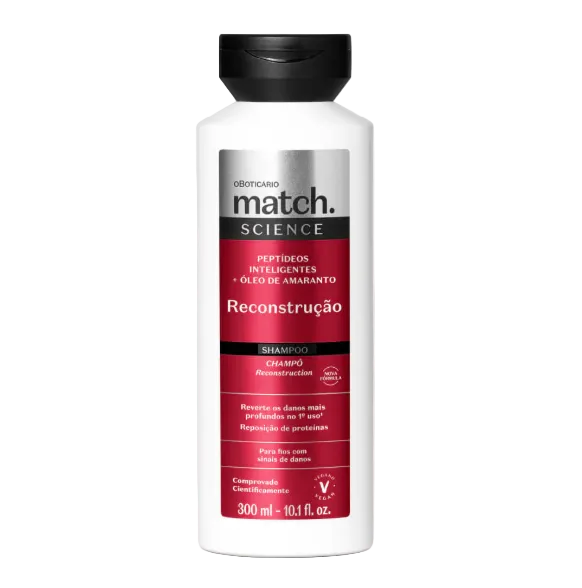 Match Shampoo Reconstrucao, Boticário, 300ml