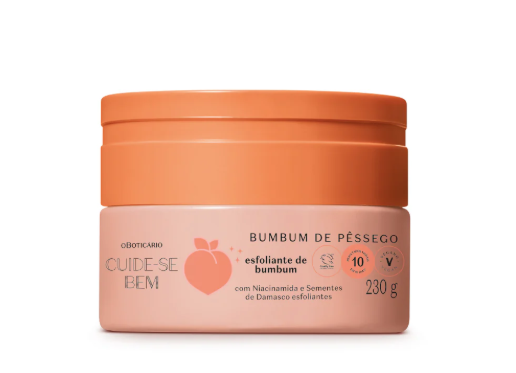 CSB Esfoliante Bumbum de Pessego, Po-Peeling, Boticário, 230g