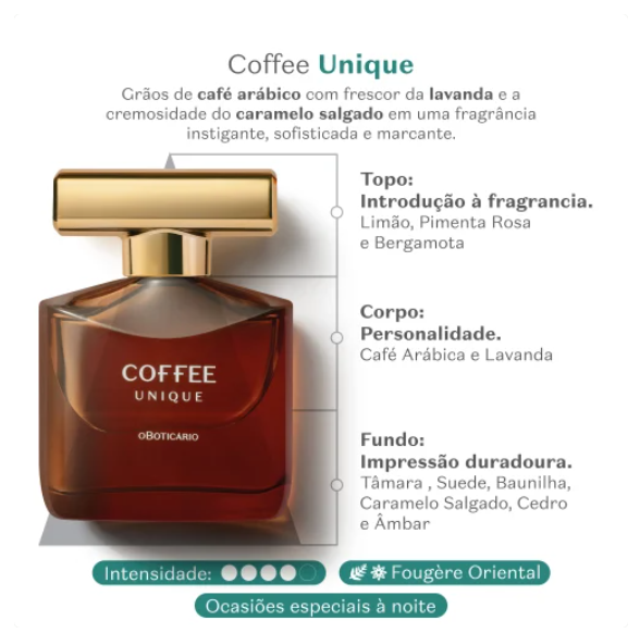 Coffee Man Unique Eau de Toilette, Boticário 100ml