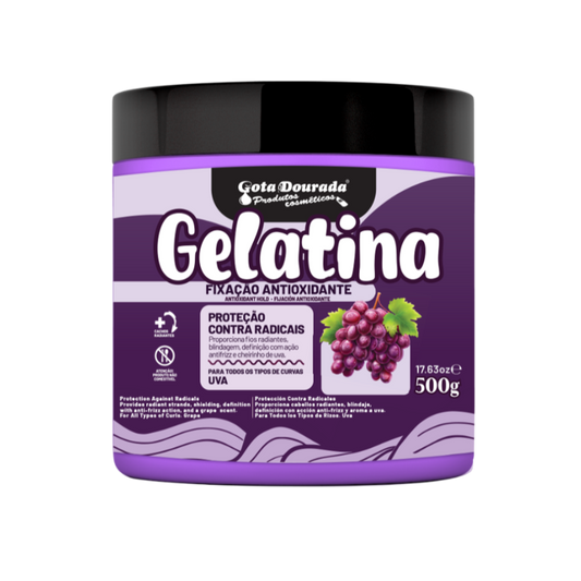 Gelatina Capilar Uva, Haargel, Gota Dourada, 500g