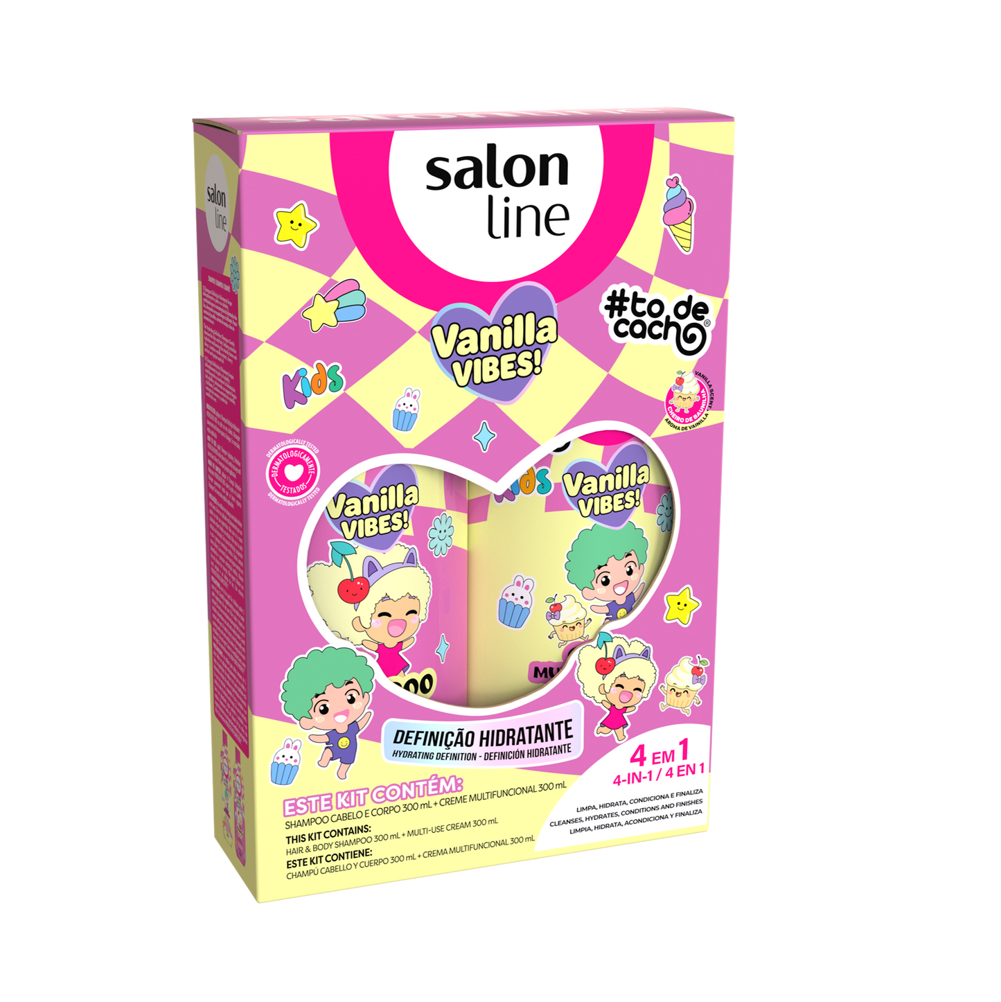 Kids Vanilla Vibes Shampoo + Creme Multifuncional, Salon Line je 300ml
