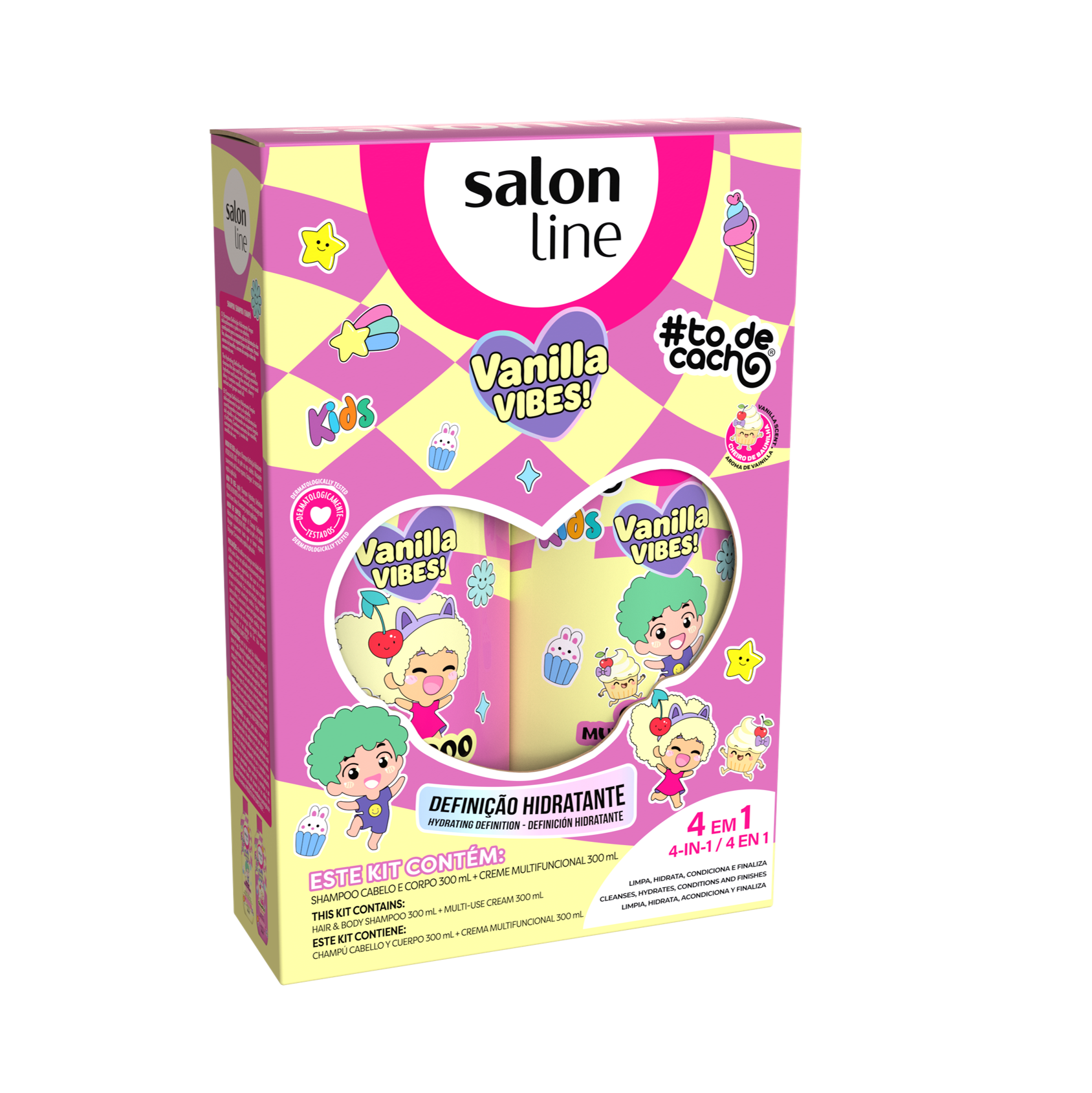 Kids Vanilla Vibes Shampoo + Creme Multifuncional, Salon Line je 300ml