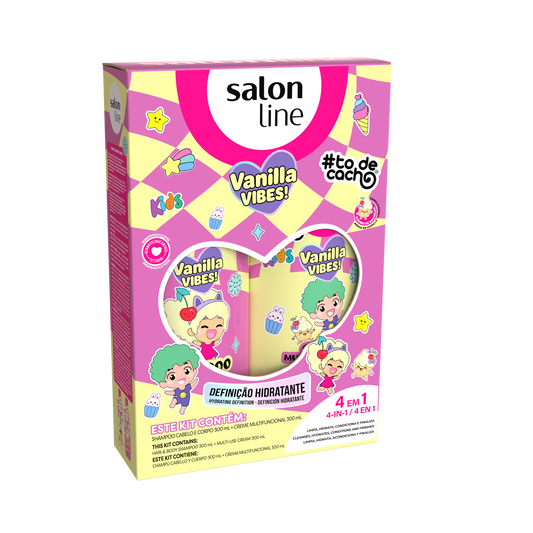 Kids Vanilla Vibes Shampoo + Creme Multifuncional, Salon Line je 300ml