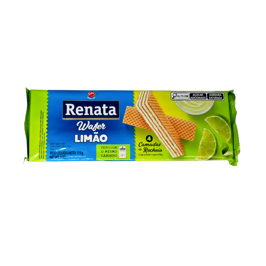 Bolacha Wafer Limao, Waffeln mit Zitronengeschmack, Renata, 115g