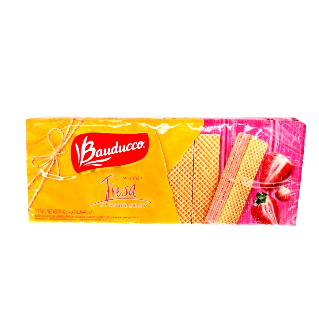 Bolacha Wafer Morango, Waffeln mit Erdberrenfüllung, Bauducco, 140g