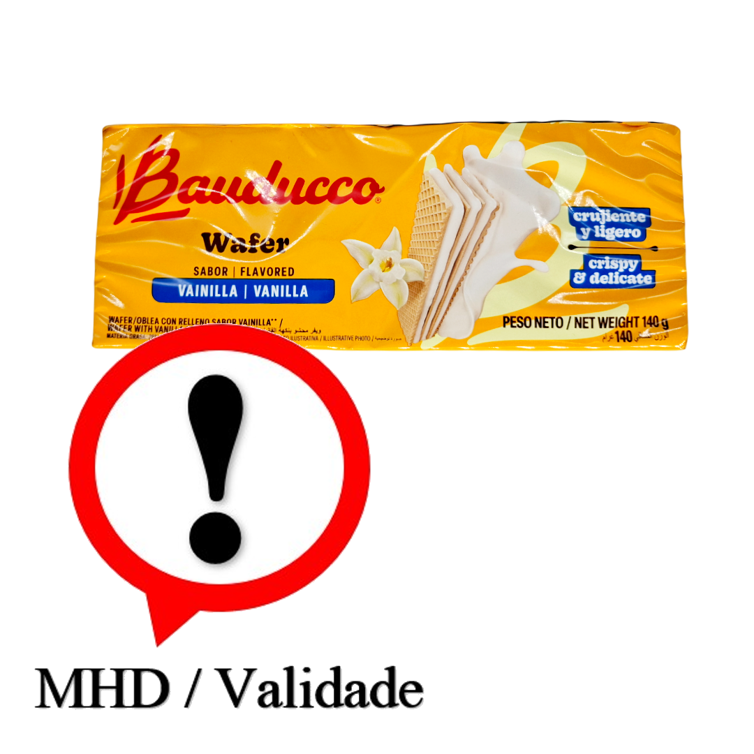 Bolacha Wafer sabor Baunilha, Waffeln mit Vanillefüllung, Bauducco 140g