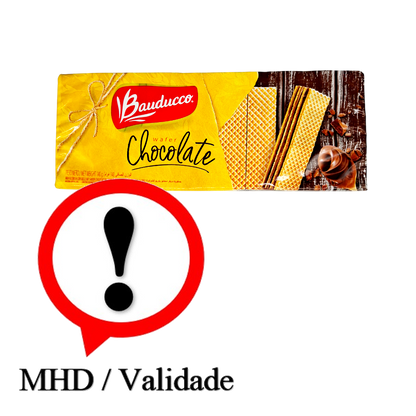 Bolacha Wafer com Chocolate, Waffeln mit Schokolade Füllung, Bauducco 140g