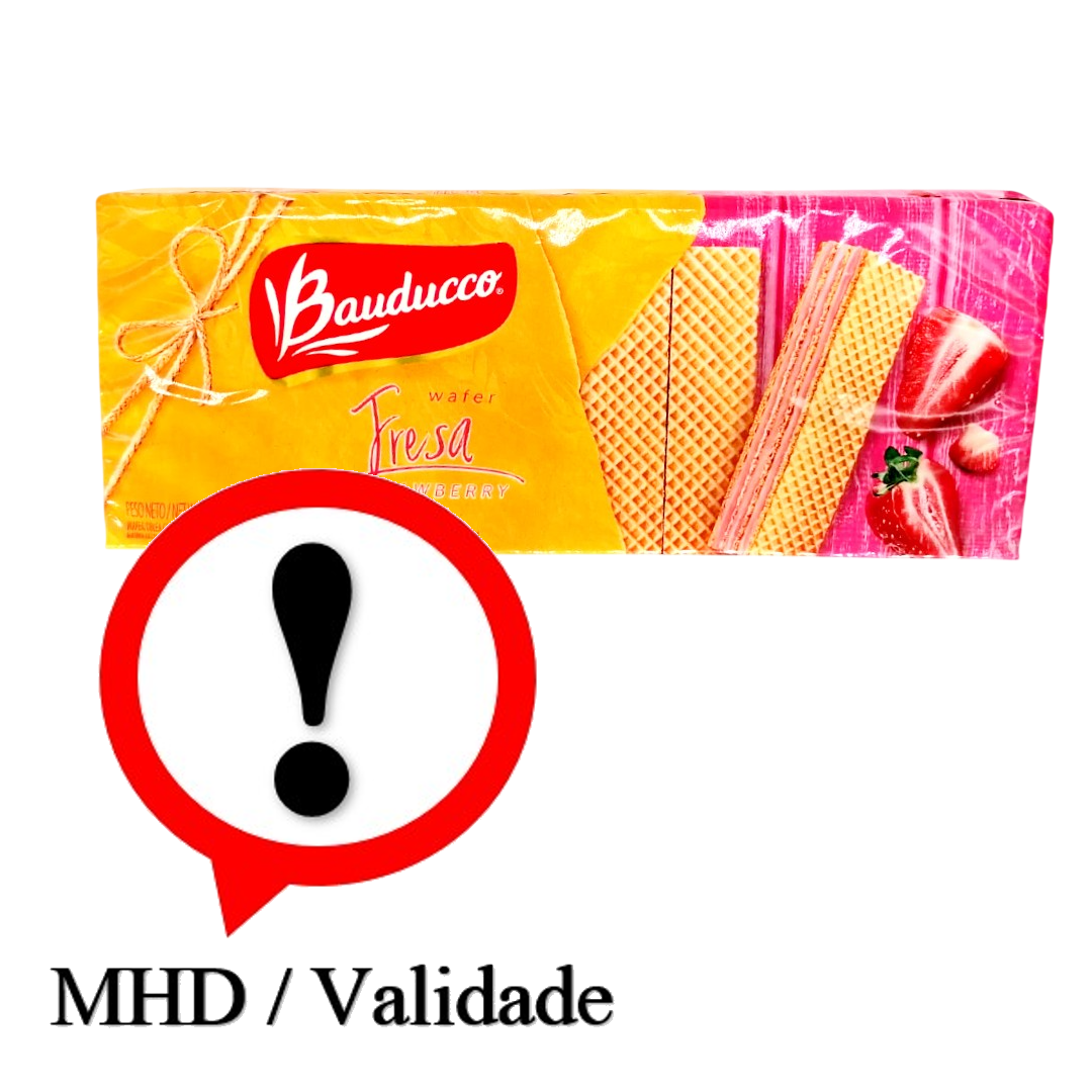Bolacha Wafer Morango, Waffeln mit Erdberrenfüllung, Bauducco, 140g