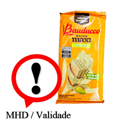 Bolacha MAXI Wafer com Pistache, Waffel mit Pistazienfüllung, Bauducco 104g