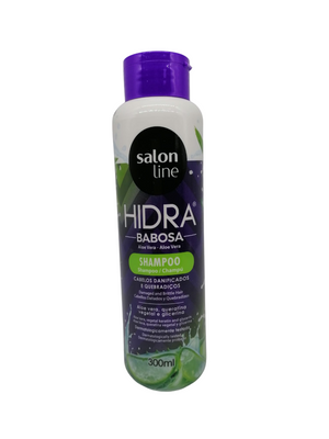 Shampoo Babosa Queratina e Glicerina,  Aloe Vera Shampoo, Salon Line 300ml