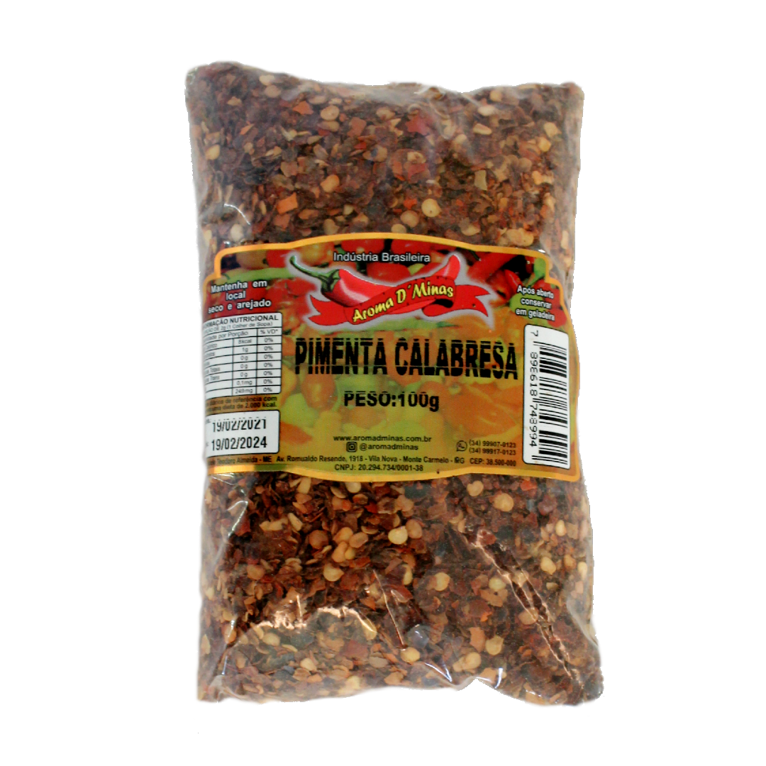 Pimenta Calabresa flocos, Peperoni Flocken Calabresa, Aroma D'Minas, 100g