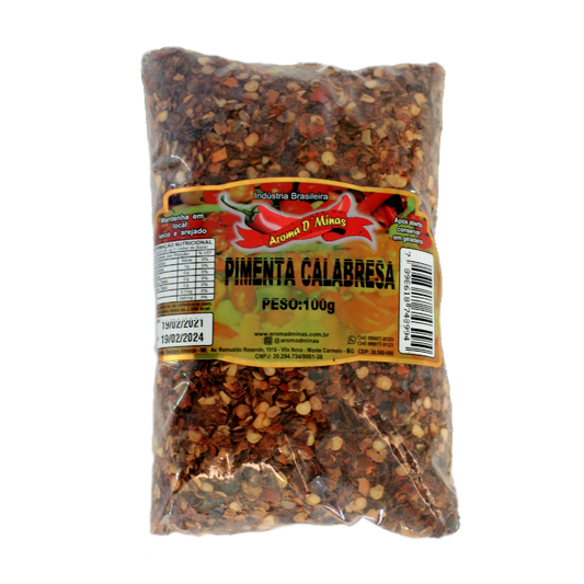 Pimenta Calabresa flocos, Peperoni Flocken Calabresa, Aroma D'Minas, 100g