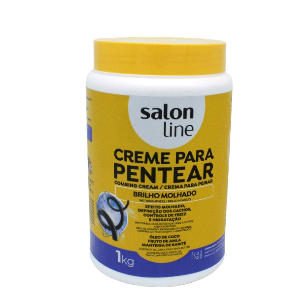 Brilho Molhado Creme Pentear, Haarcreme, Salon Line, 1kg