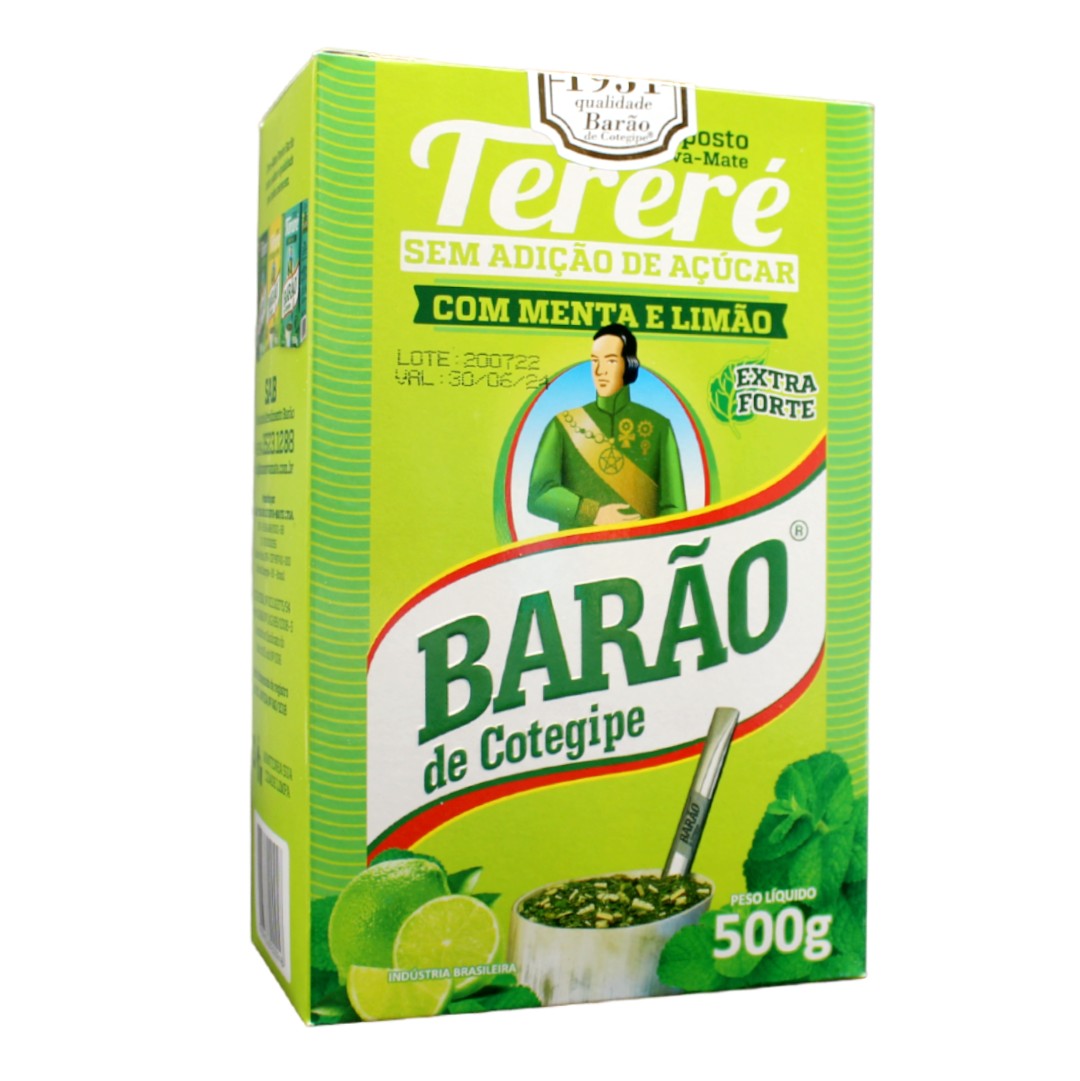 Tereré Limao Hortela forte, Mate-Tee Minze Limette, Barão de Cotegipe, 500g